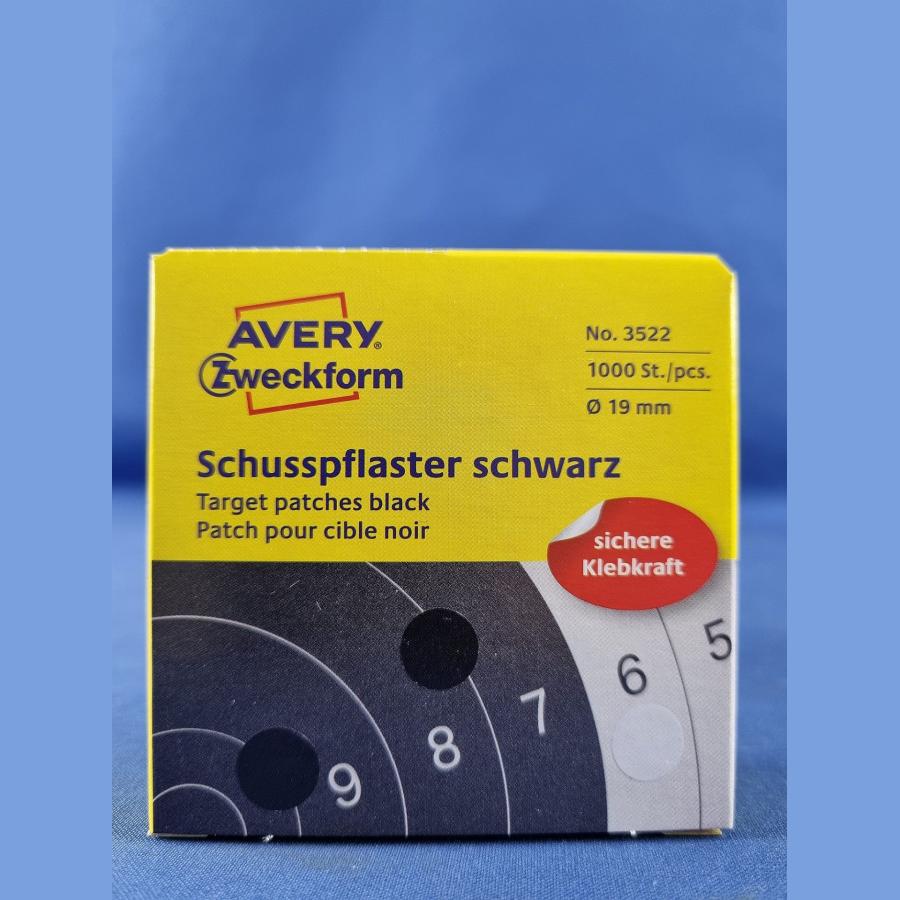 Zweckform Schusspflaster – 19 mm schwarz, 1000 Stück