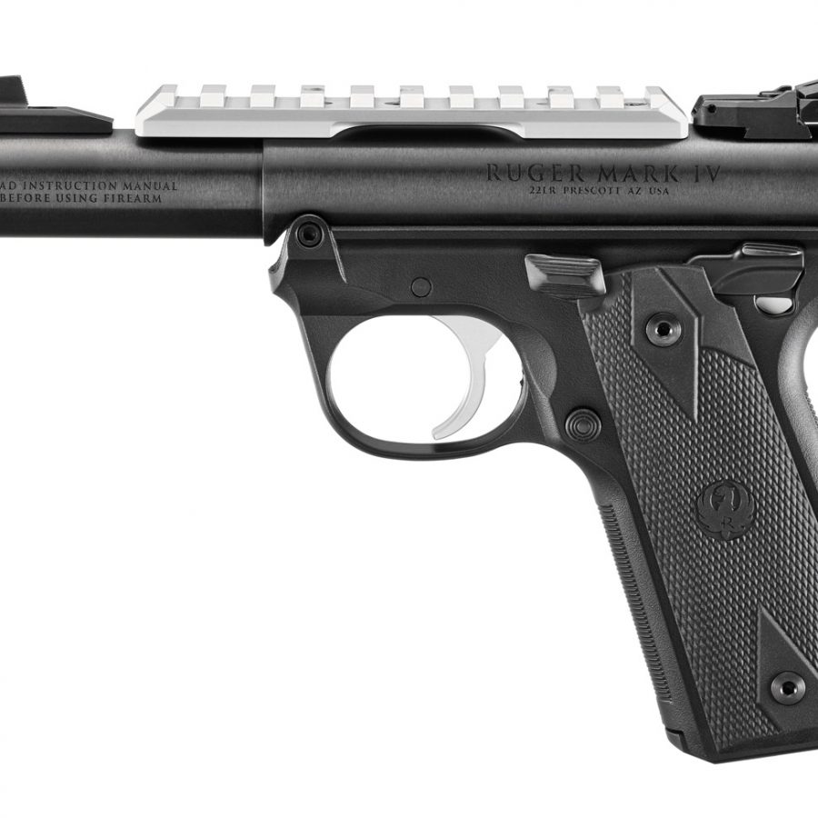 Ruger Mark IV 22/45, LL 4,4″,10 +1 Sch.,Kal. .22lr., 1/2″- 28 Gewinde, schwarz