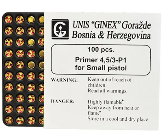 Ginex Zündhütchen Small Pistol 4,4 Boxer 100Stk.