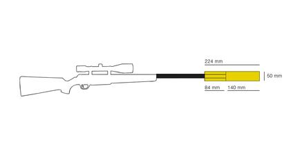 HAUSKEN Schalldämpfer JAKT JD 224 MKII Schwarz Kal. .240/.243/.244/6mm incl. Gewindeadapter